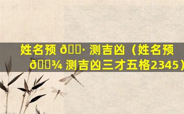 姓名预 🕷 测吉凶（姓名预 🌾 测吉凶三才五格2345）